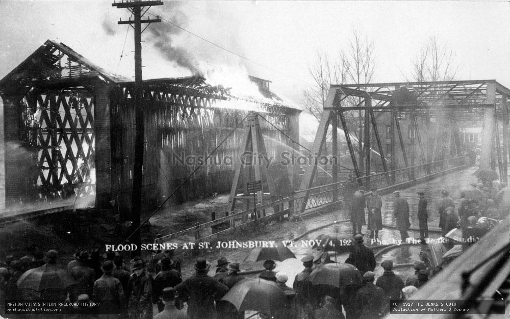 Postcard: Flood scenes at St. Johnsbury, Vermont - November 4, 1927